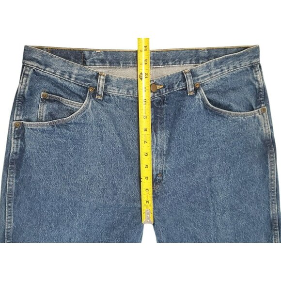 Men's Wrangler Jeans Blue Denim Pants Vintage 38x30 Regular Fit Cowboy 96501DS - Picture 9 of 11